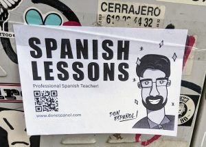 Poster about Spanish lessons