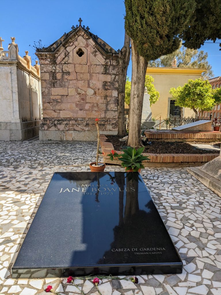 Grave of American writer Jane Bowles in Malaga, Spain