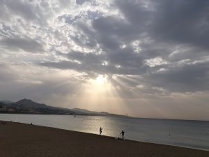 Cloudy morning on a Malaga beach