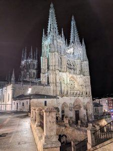 Burgos cathedral at night