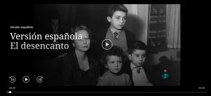 Still image showing woman and her three small sons from the documentary El Desencanto