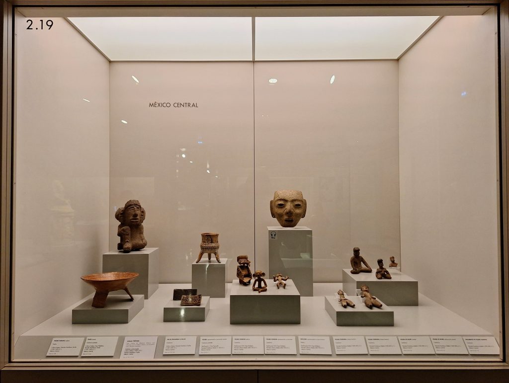 Museum exhibit of pre-Columbian figurines