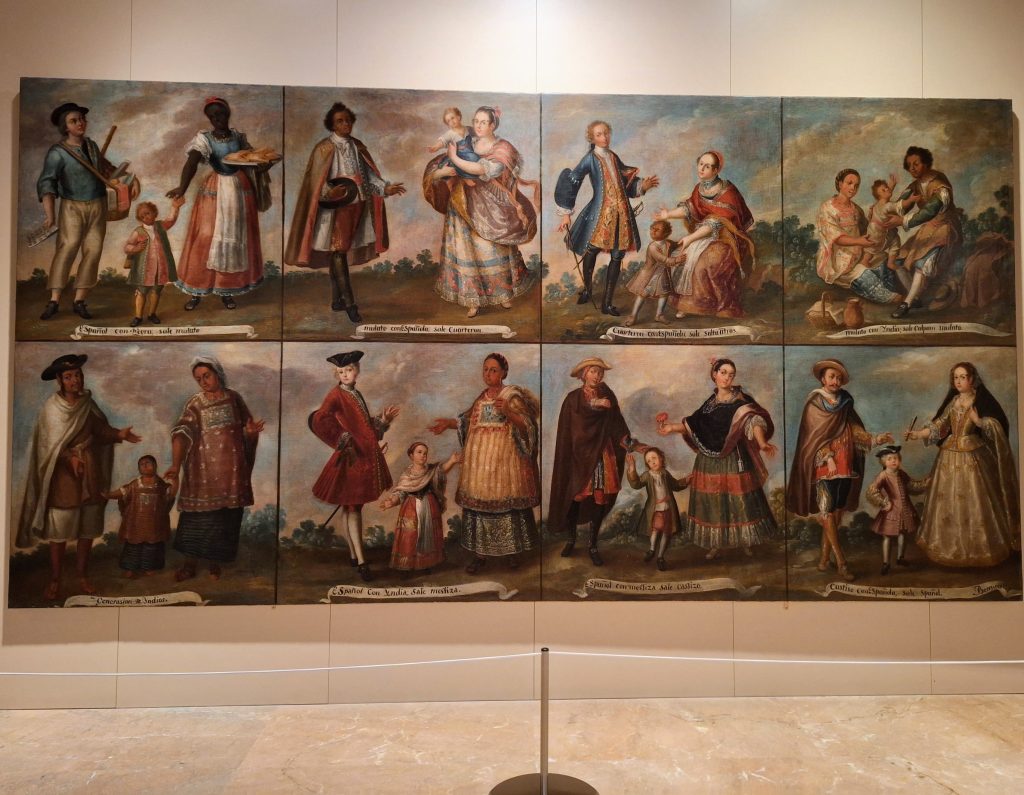 Series of paintings depicting intermarriage in the Americas during Spanish rule