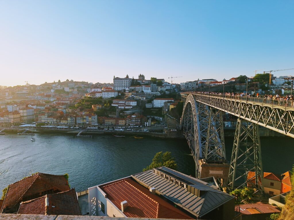 View of bridge over the River Douro in Porto, Portugal