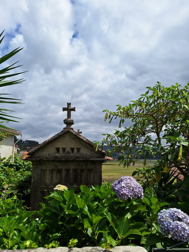 Stone structure with cross in Pontevedra, Spain