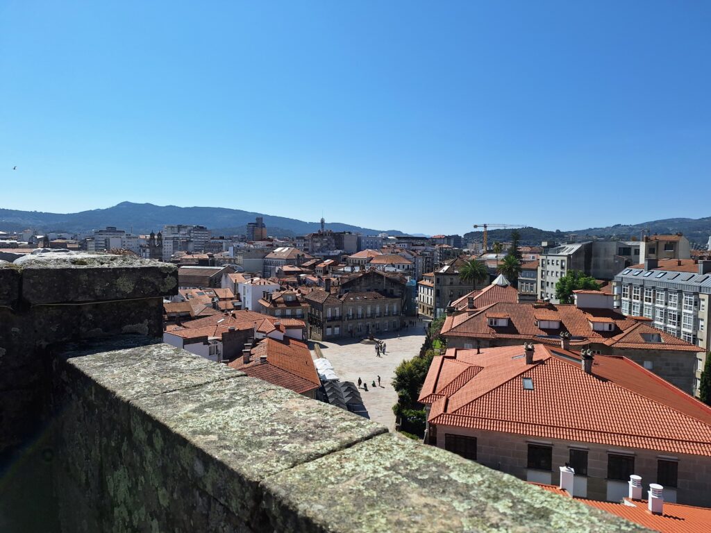 View from a balcony of part of the historic center of Pontevedra, Spain