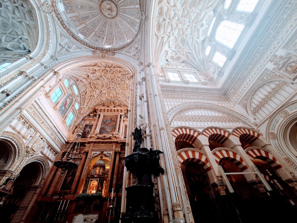 View of Catholic altar inside Great Mosque of Cordoba, Spain