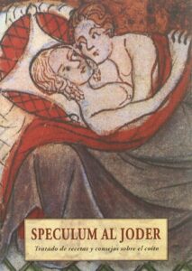 Cover of book called Speculum al joder showing a medieval couple in bed.